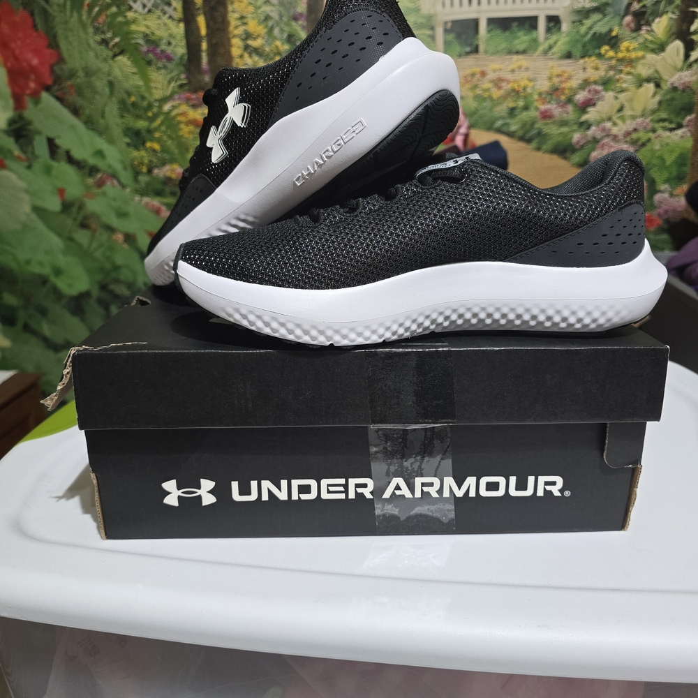 Under Armour Kids Black and White Sneakers - Picture 2 of 3